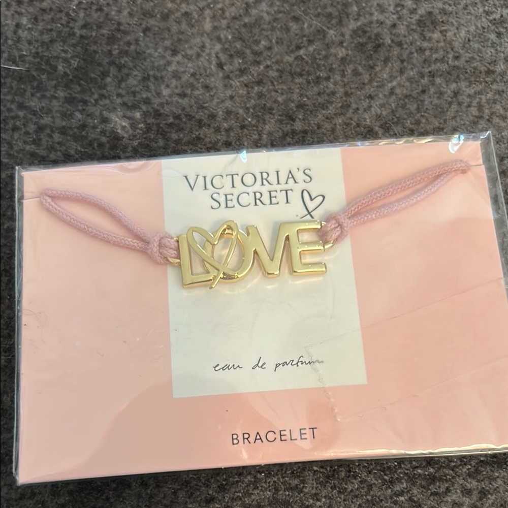 Victoria's Secret Gold and Pink Love Bracelet Vintage NWT